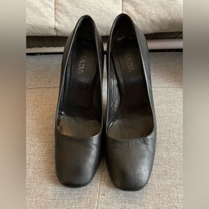 Prada Black Leather Heels